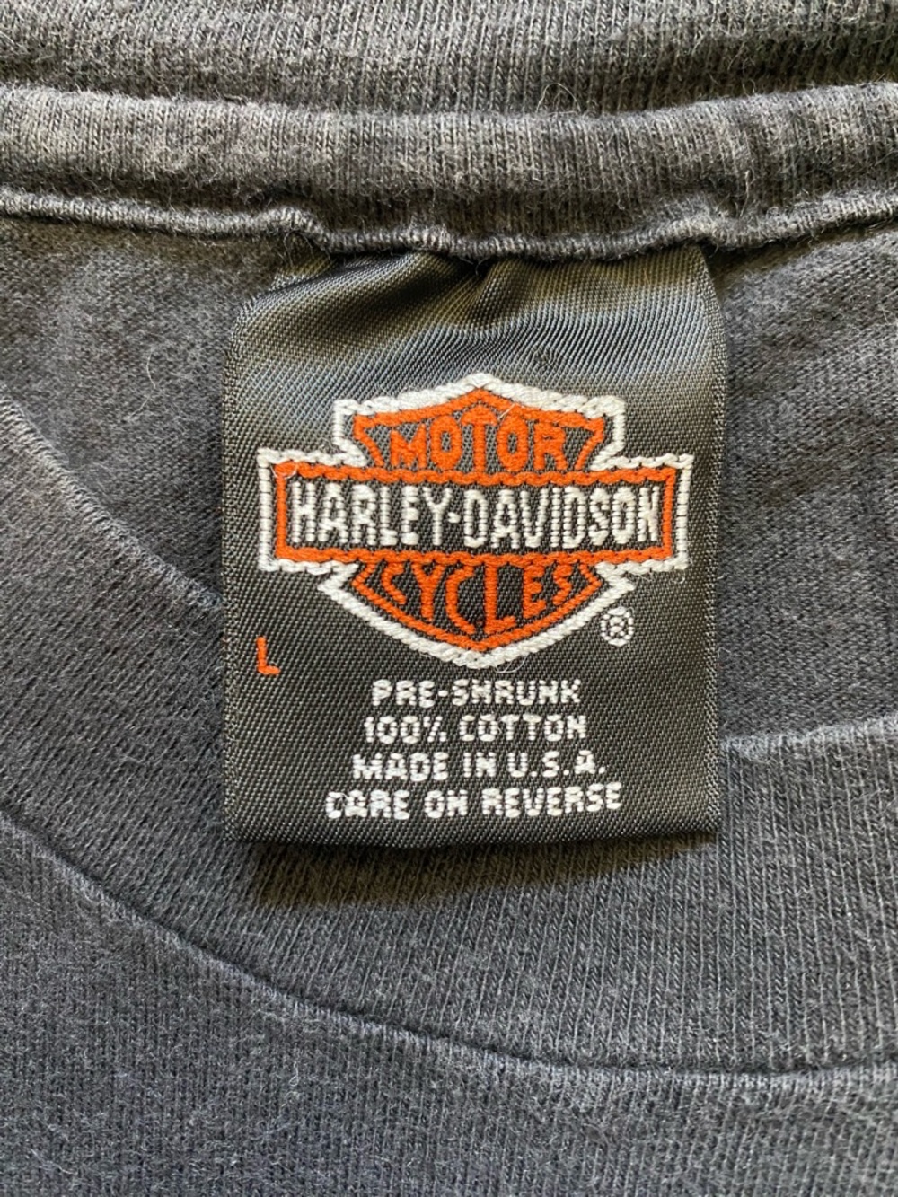Vintage Harley Davidson RK Stratman Shirt L 90s Blue Flames Skull Colorado USA - Picture 9 of 10
